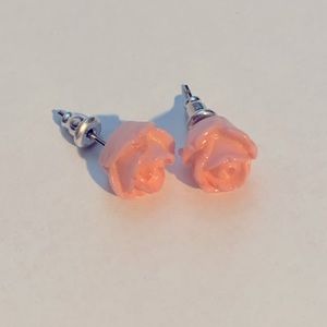Rose Stud Earrings pink